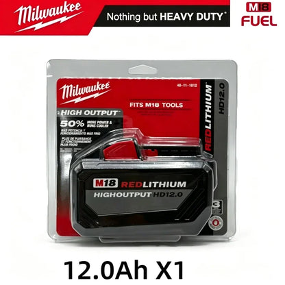 Batteria agli ioni di litio Milwaukee M18 18V 6.0Ah 12.0Ah ad alta potenza, 100% originale, per utensili elettrici a batteria 48-11-1850 48-11-1815