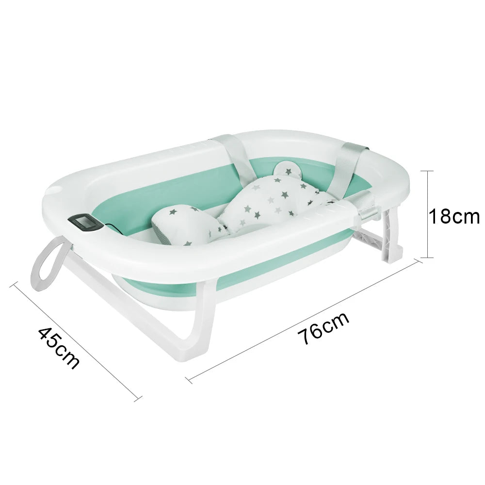 Cuscino da bagno pieghevole per neonati, ideale come regalo di nascita per bambine, adatto da 0 a 3 anni, Rosa/Grigio/Verde/Blu