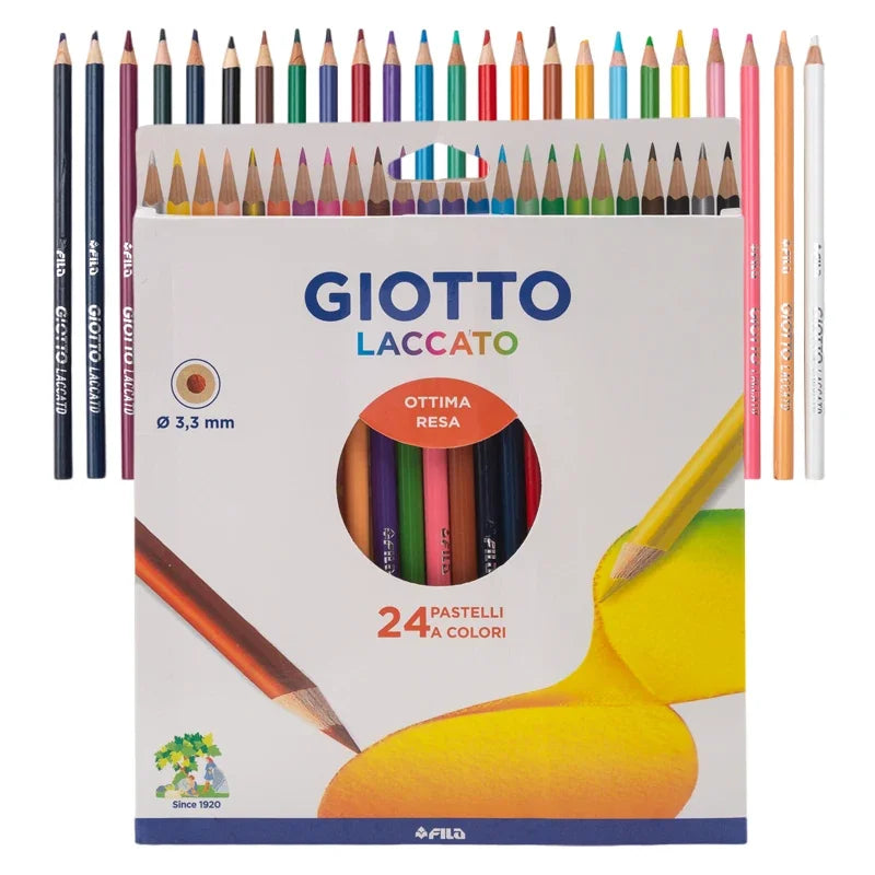 24 pezzi/scatola matite colorate in legno Kawaii bambini disegni matita rotonda d'arte non tossica per materiale scolastico per studenti
