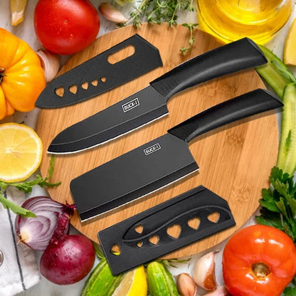 WXCOO Coltello da Cucina, Coltello da Chef per Frutta, Affettatrice per Verdure, Coltello per Disossare, Tritatutto Domestico con Coperchio, Mannaia in Acciaio Inox
