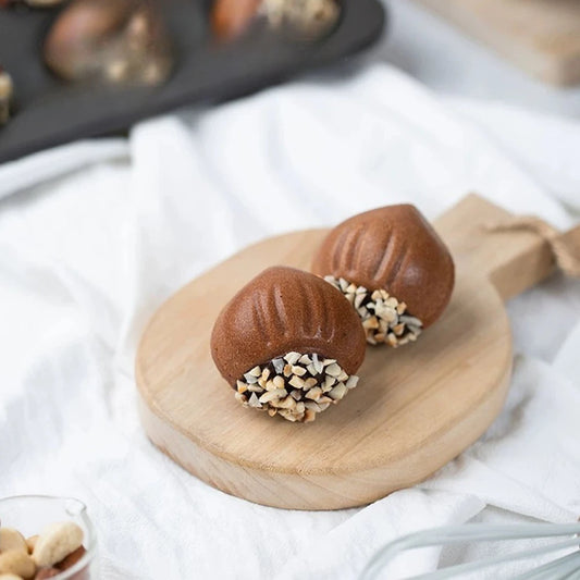 Stampo in Silicone per Torta alla Mousse di Nocciole a 8 Cavità, Resistente al Calore, a Forma di Frutta, Flessibile per Dolci Fatti in Casa