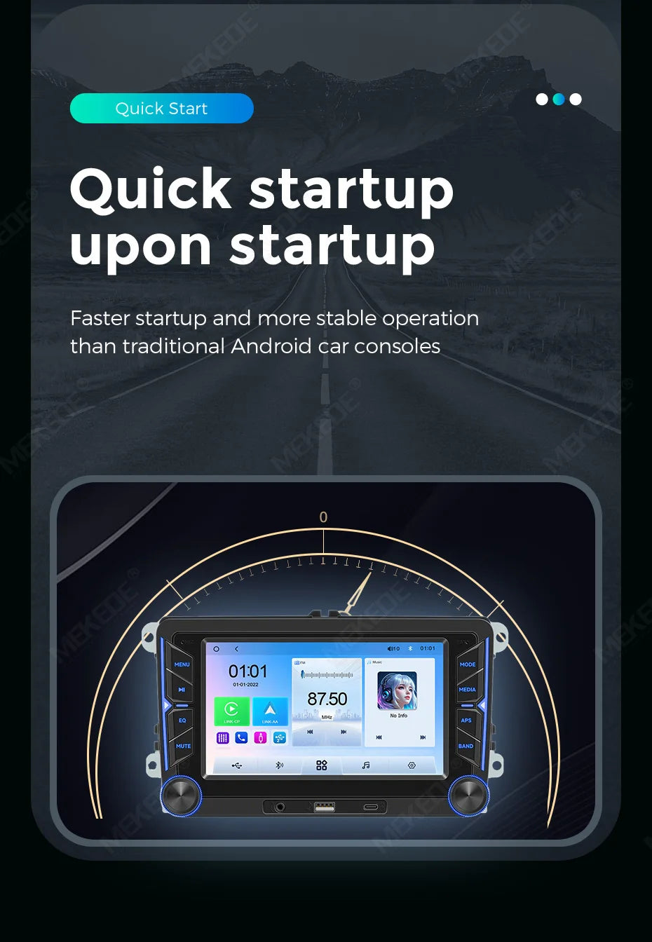 MEKEDE Sistema Multimediale con Navigazione GPS, CarPlay Wireless e Android Auto da 7/9 pollici per Volkswagen Passat B6 B7 Golf 5 6 Polo CC T5 SEAT Altea Toledo Leon Skoda Combi Yeti Superb