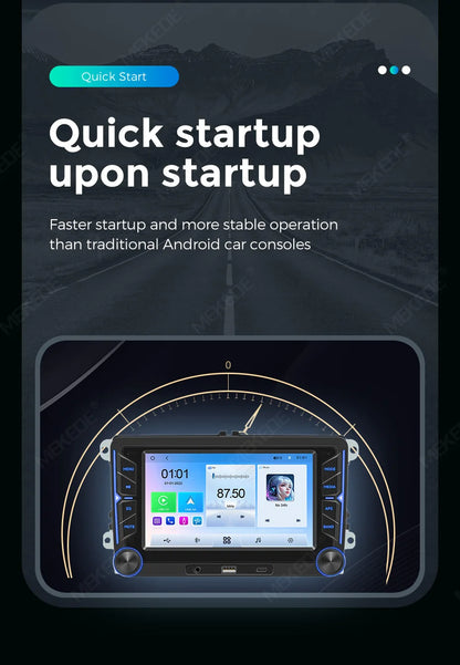 MEKEDE Sistema Multimediale con Navigazione GPS, CarPlay Wireless e Android Auto da 7/9 pollici per Volkswagen Passat B6 B7 Golf 5 6 Polo CC T5 SEAT Altea Toledo Leon Skoda Combi Yeti Superb