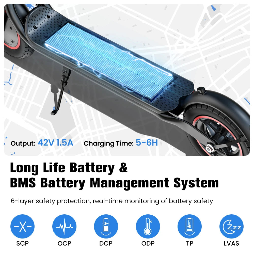 IScooter W6 Monopattino Elettrico per Adulti 10 Pollici 36V 10.5Ah Supporto App Voltix Autonomia Massima 30km Monopattini Elettrici Urbani