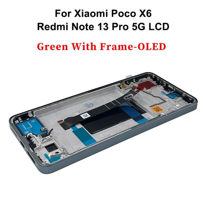 Display OLED per Xiaomi Poco X6, schermo LCD con digitalizzatore touch per Redmi Note 13 Pro 5G, modello 23122PCD1G, assemblaggio per Poco X6 Pro, display LCD K70E.