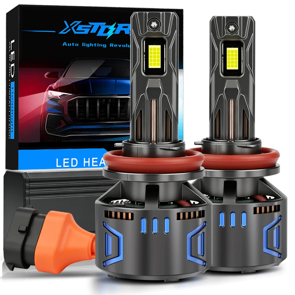 XSTORM H7 Lampadine LED per Fari H1 H4 H11 9005 9006 9012 Luci LED Canbus 80000LM 400W Fari Auto con Ventola Turbo 6000K