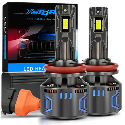 XSTORM H7 Lampadine LED per Fari H1 H4 H11 9005 9006 9012 Luci LED Canbus 80000LM 400W Fari Auto con Ventola Turbo 6000K