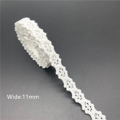 10mm-50mm 2 metri di nastro di pizzo di cotone 100% bianco per abbigliamento tessuto da cucito rifiniture in cotone all'uncinetto nastro di pizzo accessori fatti a mano