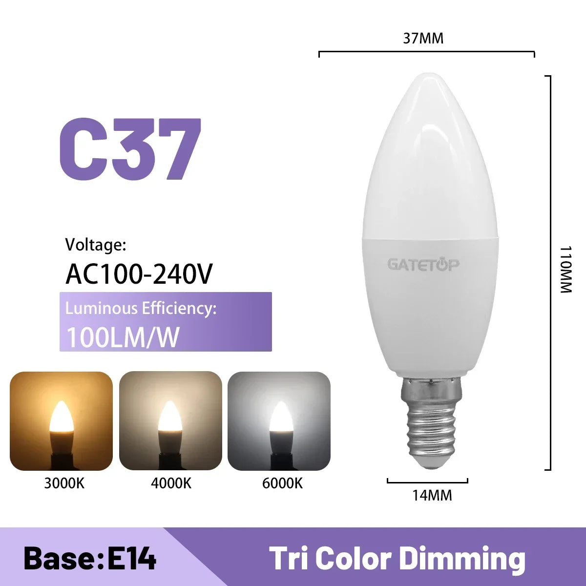Lampadina intelligente regolabile a 3 temperature di colore CCT AC100-240V 3W 9W Lampadina LED GU10 MR16 E27 Luce spot Temperatura colore per l'illuminazione domestica