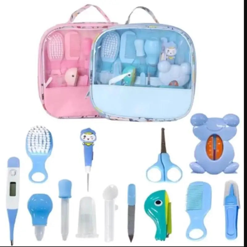 Set di 13 Pezzi per la Cura del Bambino, Kit Portatile per Toelettatura e Cura delle Unghie