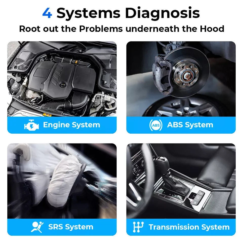 Topdon Strumento diagnostico per auto 4 sistemi OBD2 Scanner diagnostico Motore ABS SRS Airbag Strumento di scansione automatica Lettore di codici ArtiDiag500