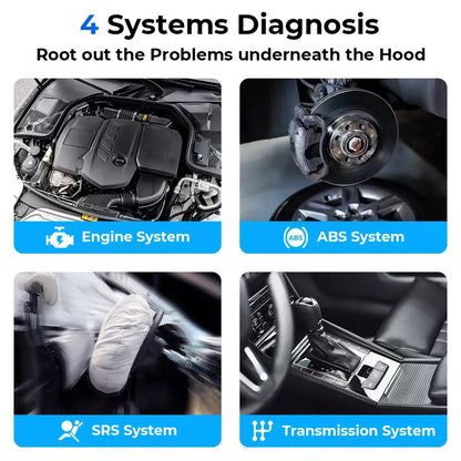 Topdon Strumento diagnostico per auto 4 sistemi OBD2 Scanner diagnostico Motore ABS SRS Airbag Strumento di scansione automatica Lettore di codici ArtiDiag500