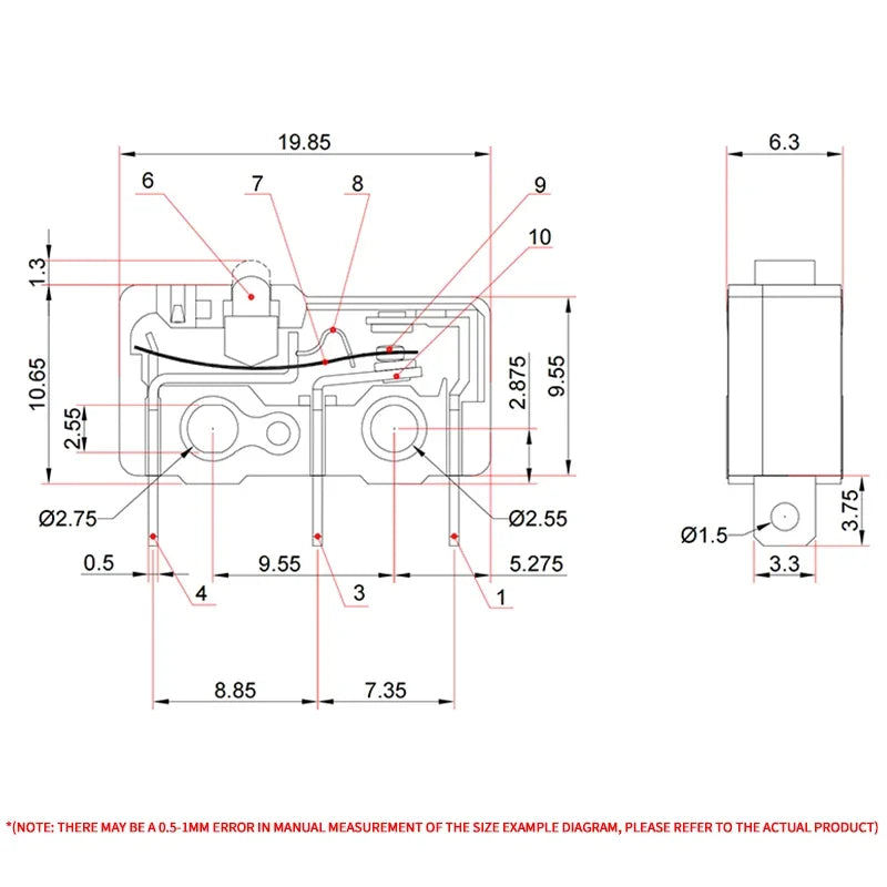 10/50/100PCS SS-5Gl NO/NC/Microinterruttore subminiaturizzato di commutazione, microinterruttore di finecorsa a 3 terminali precablato a 2 terminali