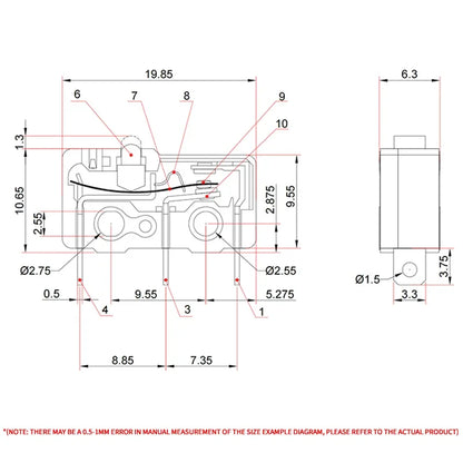 10/50/100PCS SS-5Gl NO/NC/Microinterruttore subminiaturizzato di commutazione, microinterruttore di finecorsa a 3 terminali precablato a 2 terminali