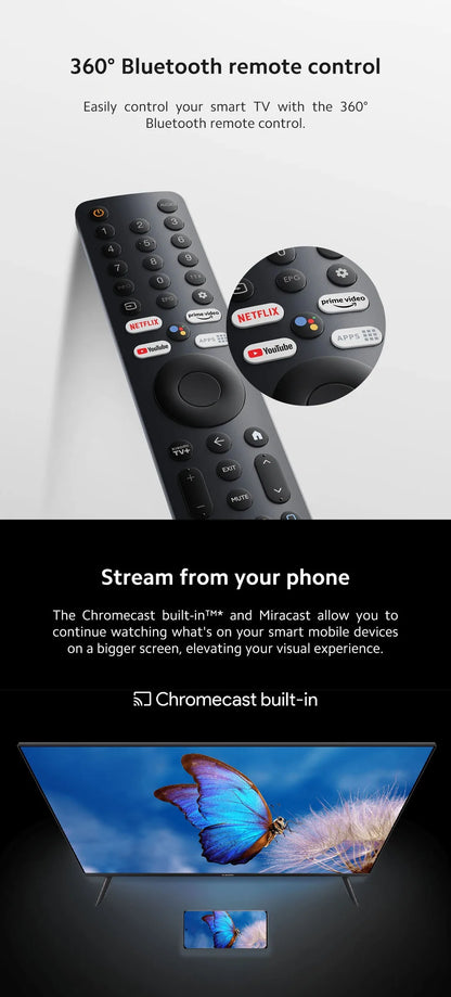 Xiaomi TV A 32, dimensioni compatte con schermo colorato, suono dinamico con audio Dolby ™ , DTS-X e DTS Virtuale:X, Fini metallici di fascia alta