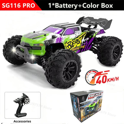 SG116 PRO, auto radiocomandata in scala 1/16, velocità massima 40 km/h, trazione integrale, fuoristrada, monster truck radiocomandato, veicolo da corsa 2.4G, giocattolo, regalo di compleanno per bambini, ragazzi e adulti.