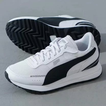 PUMA Sneakers Casual Retrò Bianche e Nere, Traspiranti, Leggere, Antiscivolo, Modello 397432-05