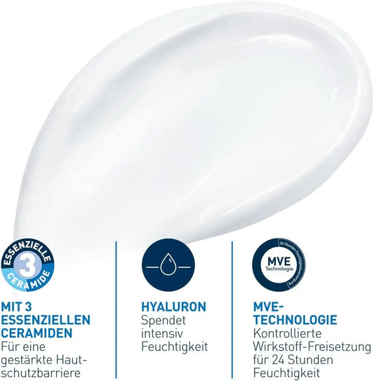 Crema Idratante CeraVe 340g Senza Profumo, Crema Quotidiana per Viso e Corpo con Ceramidi per la Cura della Pelle Secca