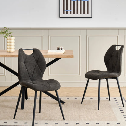 Sedia da pranzo moderna 2/4/6 pezzi, comode sedie imbottite con gambe in metallo per cucina/soggiorno/camera da letto