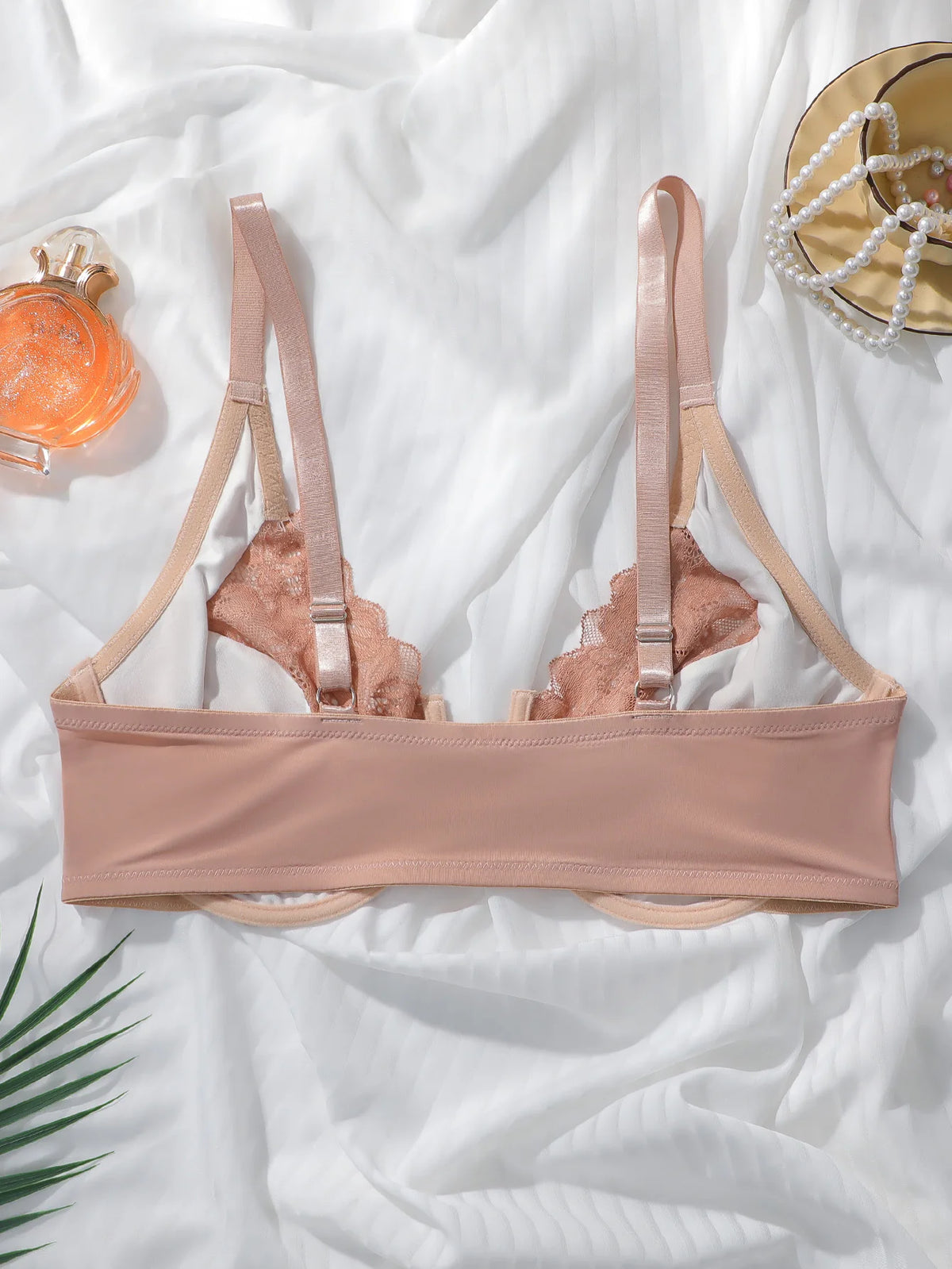 Reggiseno da donna taglie forti con bottoni frontali con biancheria intima raccolta in pizzo e anello in acciaio adatta per donne a figura intera 1XL-3XL MR2753