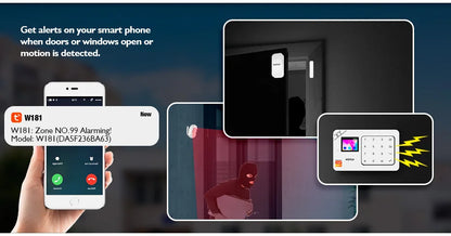 Kit Sistema di Allarme Domestico WIFI GSM KERUI Compatibile con Tuya, Allarme Antifurto Supporta Alexa Google, Sicurezza Wireless per Casa 433MHz