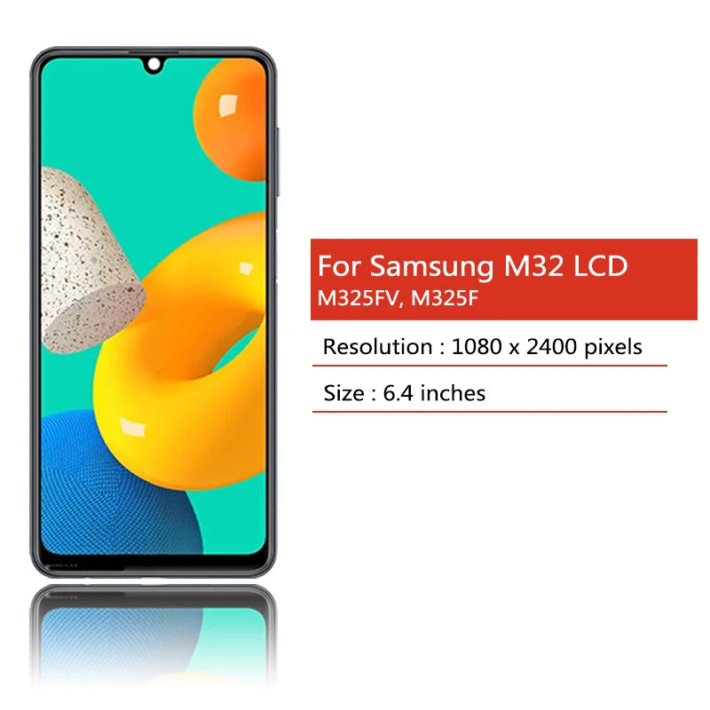 Schermo Display M325 per Samsung M32 LCD M325F M325FV/DS M325FV M325F/DS Sostituzione Gruppo Digitalizzatore Touch Screen