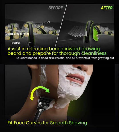 Gillette Labs Razor Aurora Series Flexdisc Rasoio da barba con lama a induzione a 5 strati per uomo con supporto