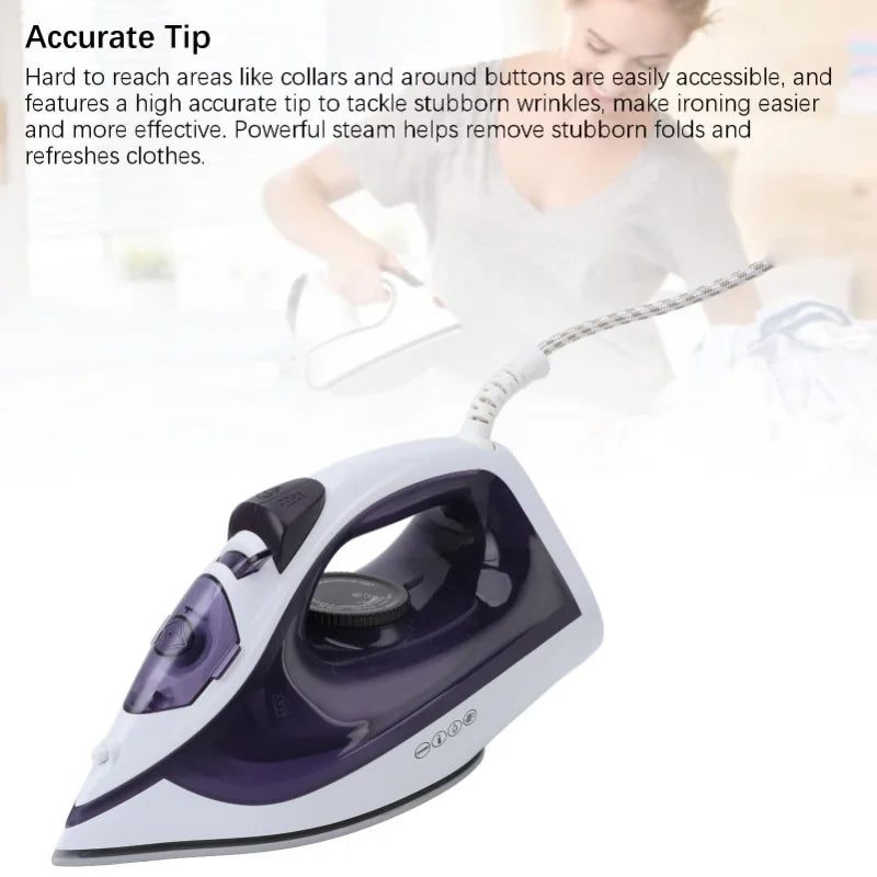 Ferro da stiro a vapore da 1600 W per indumenti, con microfori per il vapore, serbatoio dell'acqua da 210 ml, ideale per stirare sia a secco che con vapore, per uso domestico e in viaggio, 220 V.
