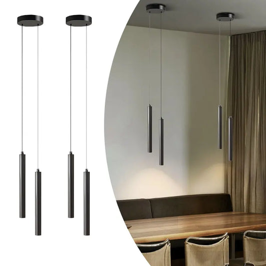 Lampade a Sospensione LED da Interno Regolabili, Illuminazione Sospesa per Comodino, Lampadari Neri per Cucina, Sala da Pranzo, Casa