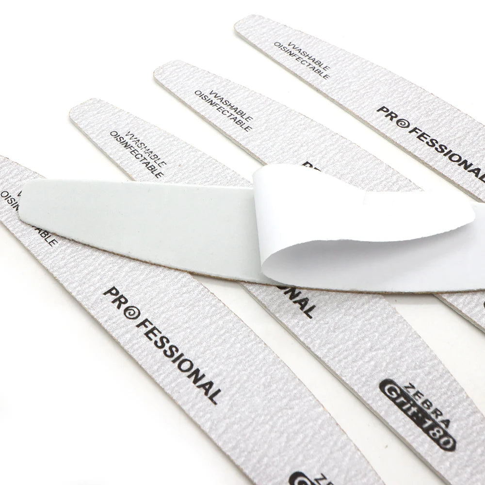 50 pezzi di ricambio per unghie in carta vetrata grana 100/180 forniture per manicure cuscinetti rimovibili con bordo in acciaio inossidabile strumenti per la cura delle unghie