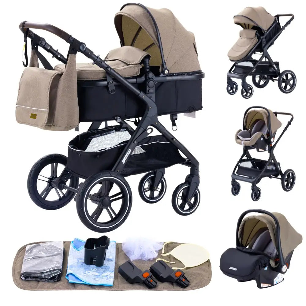 Nuovo passeggino di lusso 3 in 1 carrozzina da viaggio portatile pieghevole carrozzina alta paesaggio telaio in alluminio passeggino neonato