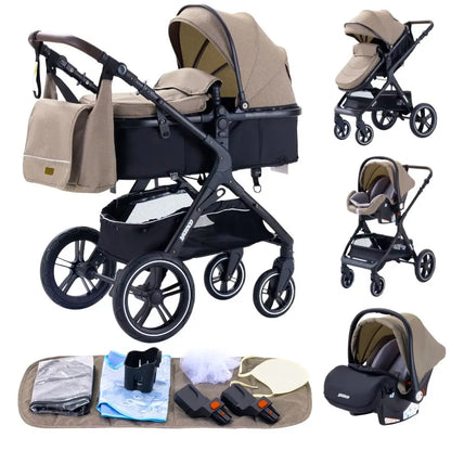 Nuovo passeggino di lusso 3 in 1 carrozzina da viaggio portatile pieghevole carrozzina alta paesaggio telaio in alluminio passeggino neonato