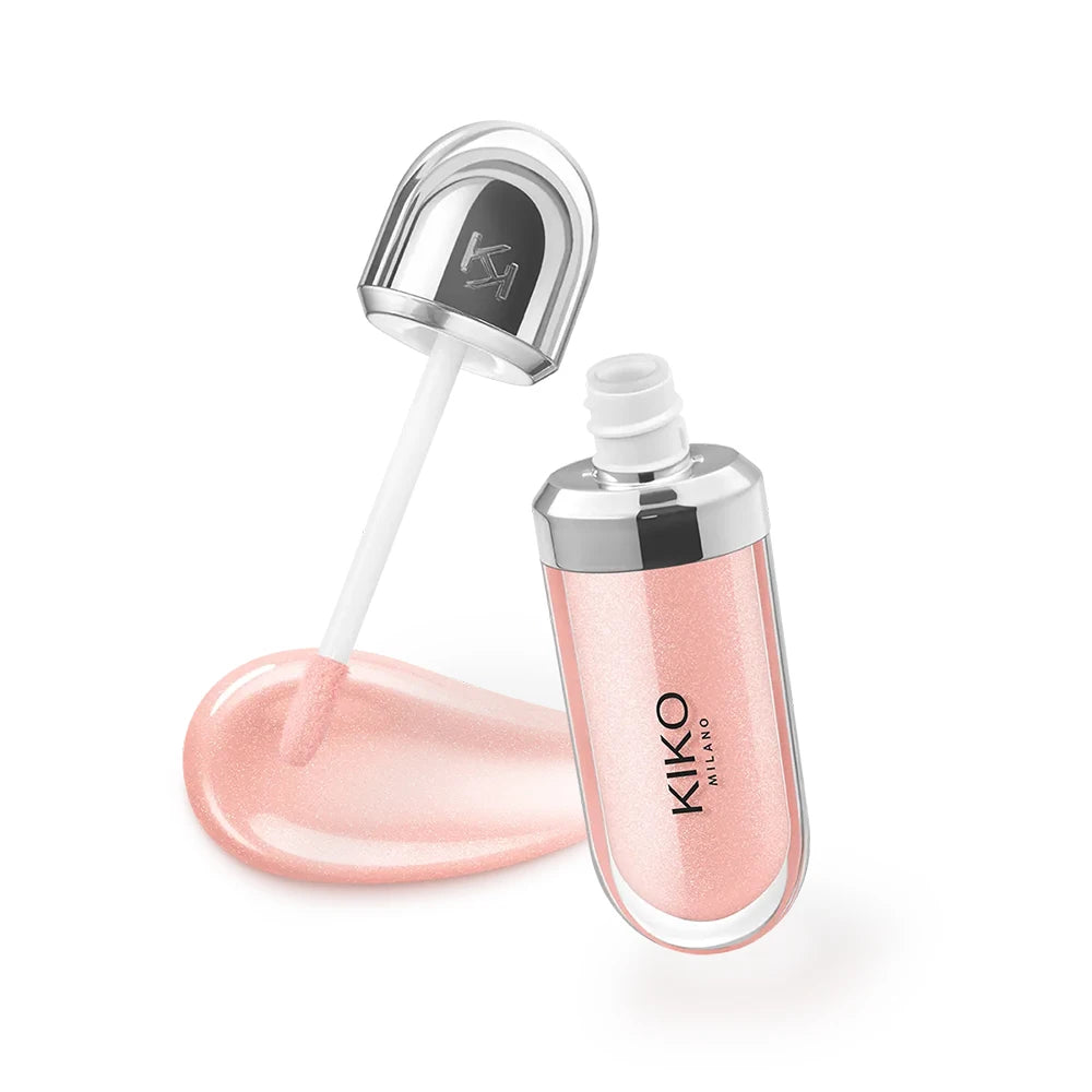 Kiko 3D Hydra LipGloss, rossetto e lucidalabbra a lunga tenuta, impermeabile, idratante, con effetto luminoso, blush, colori: brun, rosa, perla, mauve, eyeliner.
