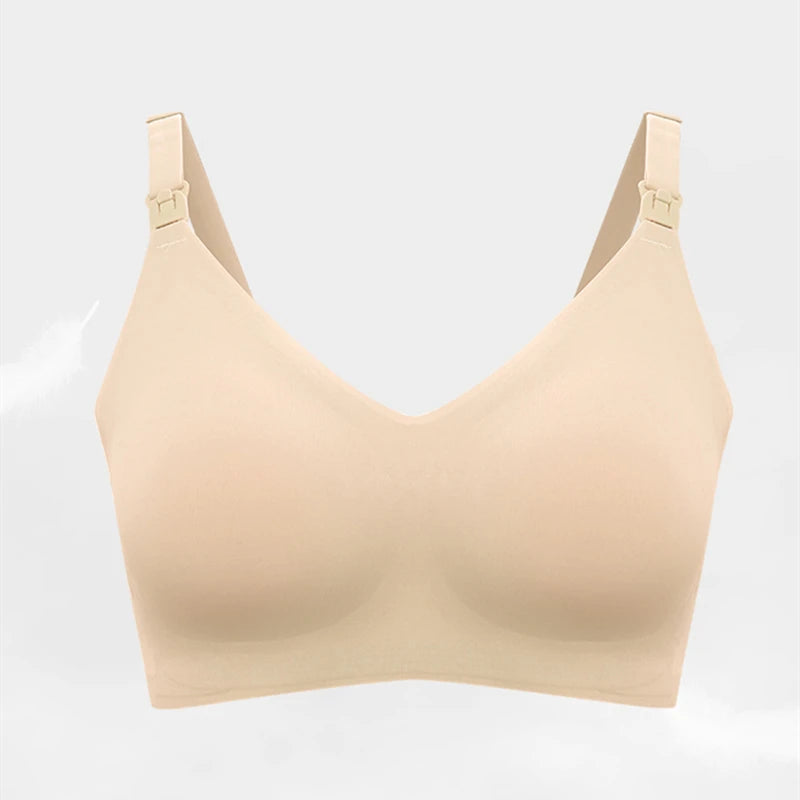 Reggiseno per allattamento da donna con taglio laser ultra sottile Reggiseni per allattamento imbottiti rimovibili senza cuciture Reggiseno di supporto per maternità push up taglie forti