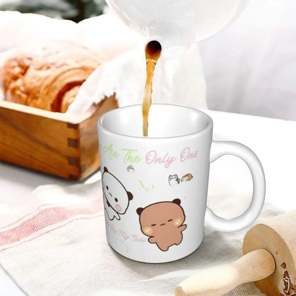Tazze personalizzate per coppia Bubu Dudu Panda e Brownie Bear Tazza da caffè per tè al latte in ceramica fai-da-te