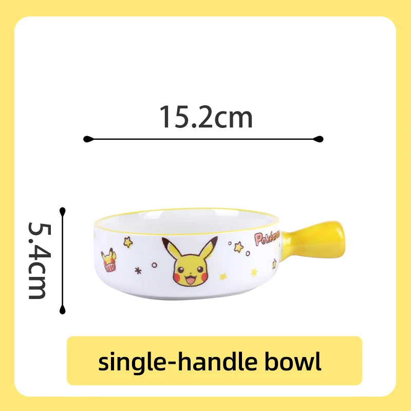 Set di Stoviglie in Ceramica Pokemon SHUNXIANG, Ciotole e Piatti con Motivi Cartoon, Set per Cena, Insalata e Pasta, Adatti al Microonde