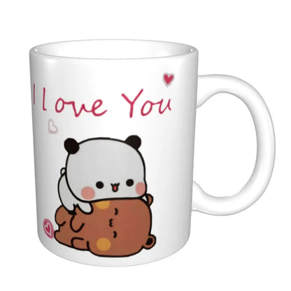 Tazze personalizzate per coppia Bubu Dudu Panda e Brownie Bear Tazza da caffè per tè al latte in ceramica fai-da-te