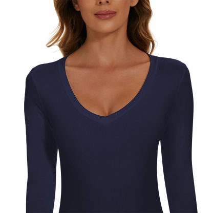 Tuta con scollo a V profondo tuta da donna a maniche lunghe Shapewear Shaper Lady Sexy uscire top abiti per il corpo vestiti caldi femminili autunno inverno