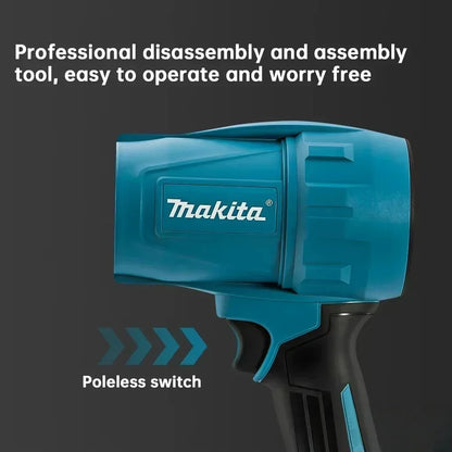 Soffiatore ad alta potenza Makita M306, 1080 W, con elevata capacità di asciugatura, ideale per lavare auto e rimuovere l'acqua dalle superfici.