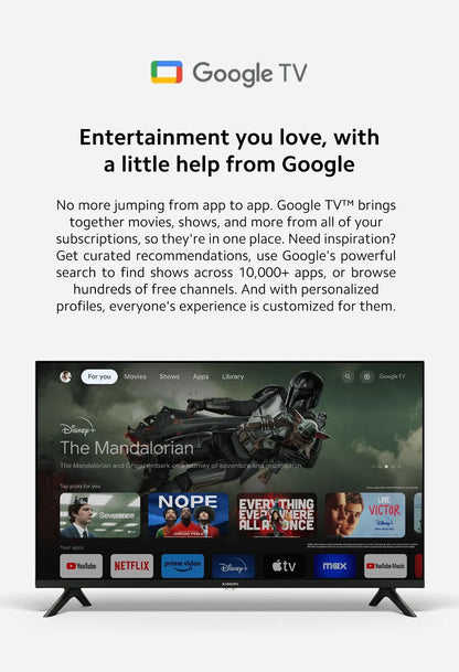 Xiaomi TV A 32, dimensioni compatte con schermo colorato, suono dinamico con audio Dolby ™ , DTS-X e DTS Virtuale:X, Fini metallici di fascia alta