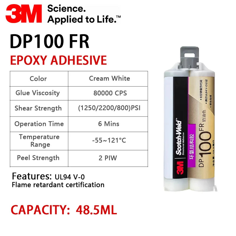 Adesivo epossidico originale 3M DP100 Scotch Weld 50ML Adesivo strutturale trasparente a due componenti DP100NS DP100PLUS