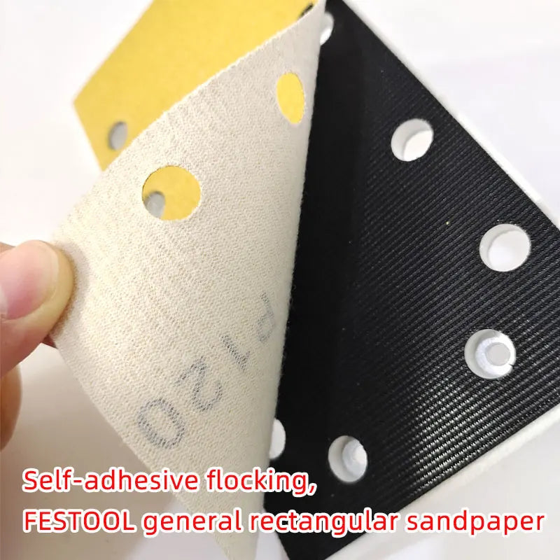 Festool Levigatrici Smerigliatrice Carta Vetrata 95x180mm Foglio di floccaggio autoadesivo rettangolare con gancio giallo per la molatura