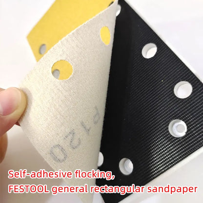 Festool Levigatrici Smerigliatrice Carta Vetrata 95x180mm Foglio di floccaggio autoadesivo rettangolare con gancio giallo per la molatura