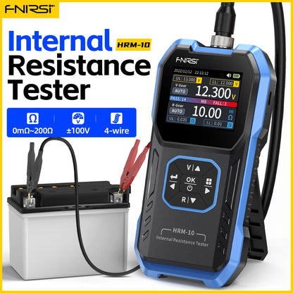 FNIRSI HRM-10 Tester di resistenza interna di tensione della batteria 18650 Tester di condensatori per batterie per auto con piombo al litio acido AC ad alta precisione
