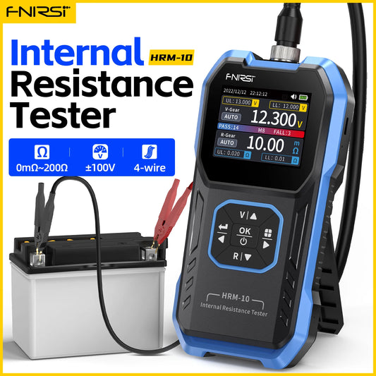 FNIRSI HRM-10 Tester di resistenza interna di tensione della batteria 18650 Tester di condensatori per batterie per auto con piombo al litio acido AC ad alta precisione