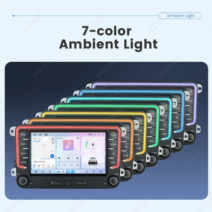 MEKEDE Android 15 Wireless CarPlay Auto Car Multimedia Player per VW Golf Passat Polo EOS T5 Skoda Combi 4G WiFi Luce Ambientale