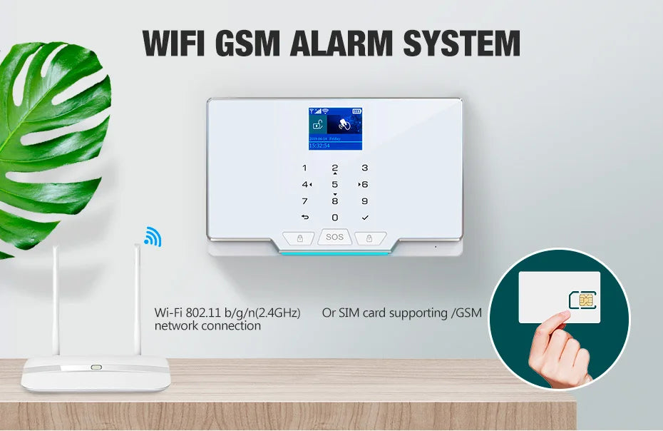 Sistema di Allarme di Sicurezza Wireless G20, GSM WIFI, Compatibile con il Sistema Tuya Smart Home per Casa Intelligente, Controllo Remoto tramite App Smart Life