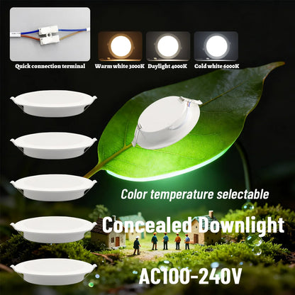 Faretto da incasso a LED da 10 pezzi 220V 110V Spot tre colori 6W 24W RA80 + faretto da incasso a soffitto a LED bianco caldo lampada a luce fredda