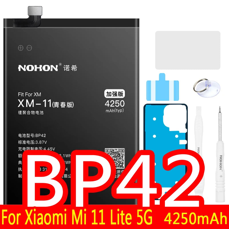 NOHON Batteria Per Xiaomi Mi 10 9 8 11T Pro 10T 11 Lite 12 12S 12X 13 6 5 MAX MIX 4 3 2 2S BM4R BM53 BM55 BM58 BM59 BP42 Batteria