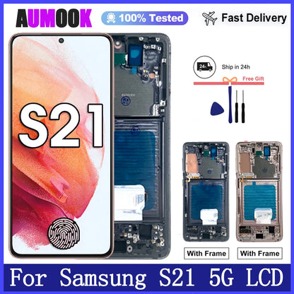 Nuovo display AMOLED per Samsung Galaxy S21 5G, display LCD touchscreen digitalizzatore per Samsung S21 G9910 G991B, ricambio display